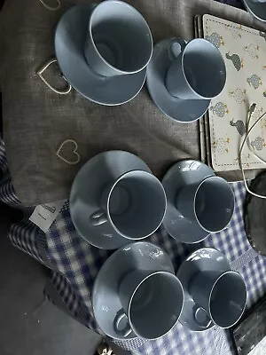 Buy 6x  Woods  Ware Iris  Vintage - Cups And SaucersBlue Utility Ware • 17£
