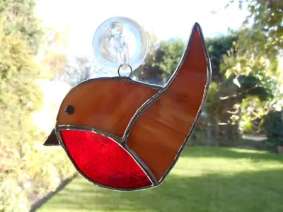 Buy Stained Glass Robin Bird Suncatcher Or Wall Mount.  • 16£