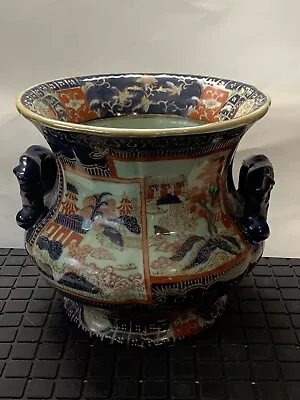 Buy VICTORIA WARE IRONSTONE FLOW BLUE Chinese Japanese DECOR POT COVER • 68.77£