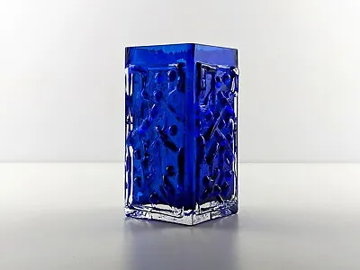 Buy Smalandshyttan Cobalt Blue And Clear Abstract Vase, 1960's Swedish, Josef Schott • 65£