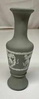 Buy Vintage Avon Imitation Wedgewood Jasperware Bud Vase Green Frosted Glass 6  • 3.60£