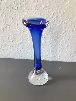 Buy Swedish Aseda Art Glass Jack In The Pulpit Bone Vase Blue • 6.50£