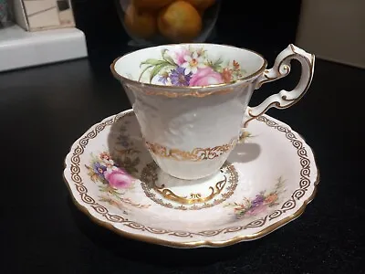 Buy Foley EB Pink Gold And Cabbage Rose Bone China Cup & Saucer  • 125£