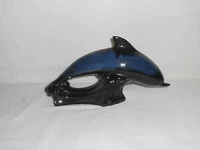 Buy Blue Mountain Pottery Cobalt Blue And Black Dolphin Figurine  • 28.45£