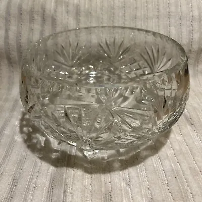 Buy Vintage Heavy Cut Crystal Glass Footed Fruit Bowl 20 Cm Wide 10 Cm High • 6.50£