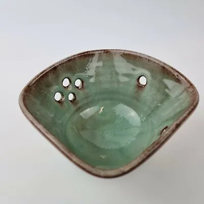 Buy Vintage Woburn Pottery Bowl Green & Brown Glaze 10.6cm Wide • 19.95£