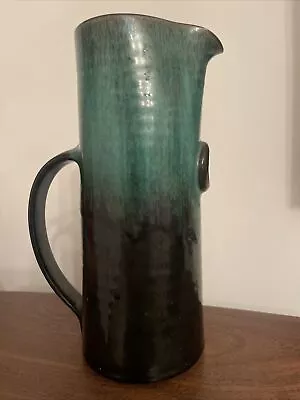 Buy Woburn Pottery Water Vine Juice Jug Pourer Green / Black Drip Glaze • 7.50£
