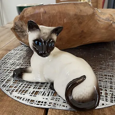 Buy Vintage Beswick England Porcelain 1558 Sitting Blue Eyes Siamese Cat 4.75  • 20£