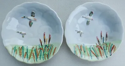 Buy 2 Vintage Flying Ducks Ceramic Shorter & Son Staffordshire Pin Dishes/Bowls 50s • 18.50£