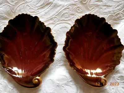 Buy Two Small Beautiful Carlton Ware Rouge Royale Trinket Dishes- 5x4ins / 13x10cm. • 10£