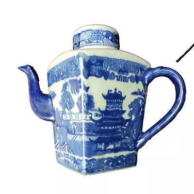 Buy Victoria Ware Ironstone Flow Blue Asian Design Tea Pot Coffee Pot Marked 8  • 27.44£
