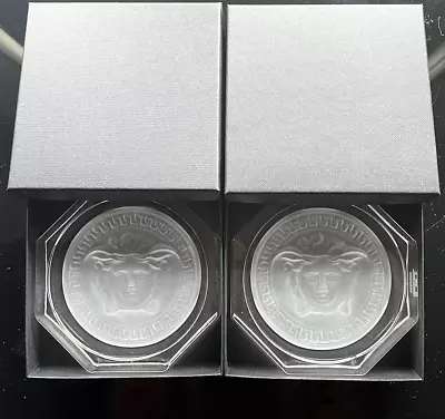 Buy Rosenthal Versace Boxed Glass Coasters 2 Crystal Clear Brand New Coasters • 65£