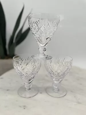 Buy Set Of 3 Webb Corbett Crystal Cut Glass Georgian Pattern Water Goblets • 28.95£