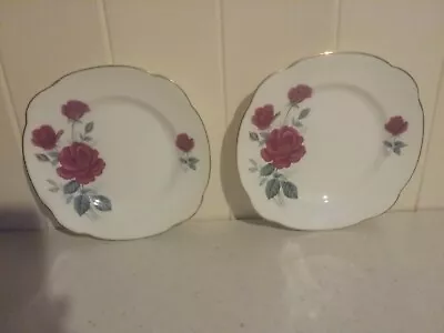Buy Duchess Bone China 2 Plates Made In England Rose Pattern 6inch With Gold Rim  • 4.50£
