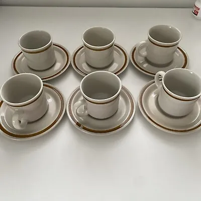 Buy Vintage Mountain Wood Collection Set 6 Cups & Saucers Stoneware Japan • 9£