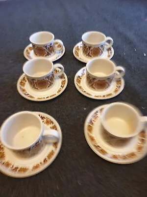 Buy Vintage Midwinter Stonehenge Woodland Pottery 6 Cups And 6 Saucers • 25£