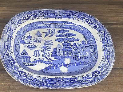 Buy Vintage Churchill? Blue Willow (Blue And White) Pattern China Serving Platter • 15£