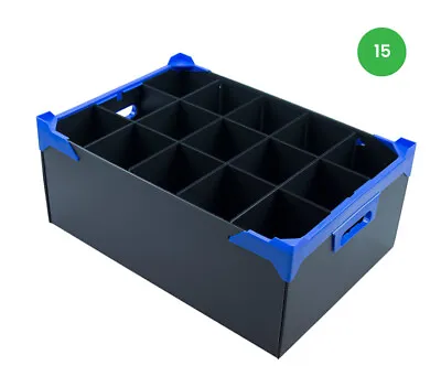 Buy Glassware Storage Boxes Totes Crates Glassjacks - Black - Various Sizes  • 30.51£