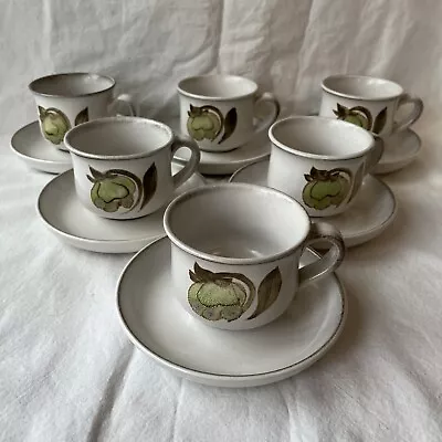 Buy 6 X Denby Troubadour Tea Cups And Saucers • 14.99£
