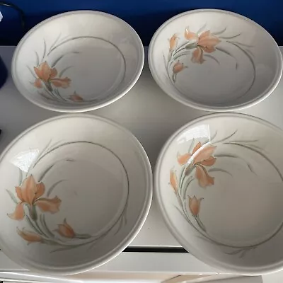 Buy Biltons Orange Iris Cereal Dessert Bowls 6.5  X 4 Bowls Vintage Coloroll • 13.99£