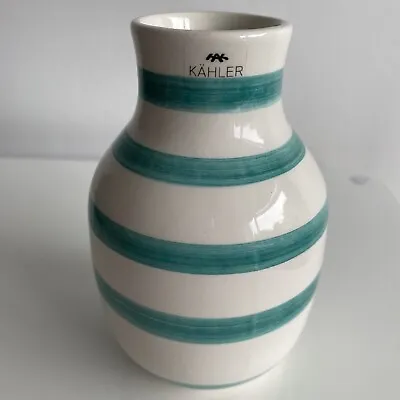 Buy Kähler Design Omaggio Green & White Stripe Ceramic Danish Vase • 10£
