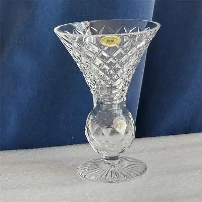 Buy A TYRONE CRYSTAL Glass Vase 14 Cm Tall Irish Signed Plus Label • 16.98£