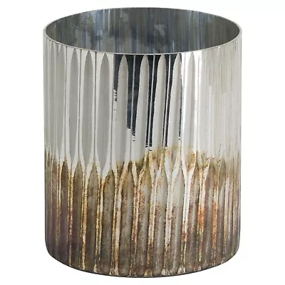 Buy Large Glass Grey And Bronze Ombre Candle Holder - 14cm • 17.99£