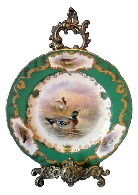 Buy Cauldon China Handpainted Cabinet Plate Artist J. Birbeckson Mallard • 145£