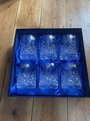 Buy Bohemia Crystal Czech Republic Fine Cut 24% Lead Crystal Whisky Glasses Set Of 6 • 40£