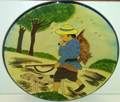 Buy Vintage Catalan Puigdemont Art Pottery Decorative Wall Charger Plate Game Hunter • 20£