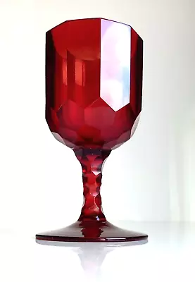 Buy George III Wine Glass C1780 Decadon Facet Cut Gold Ruby Red Cut Stem Hand Blown • 150£