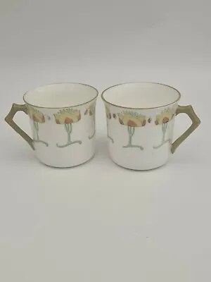 Buy Vintage E. Hughes & Co, Fenton 'opalart' Series Number 4 - 2 Teacups • 12.99£