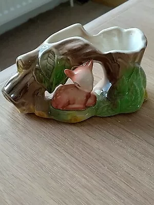 Buy Vintage Eastgate Withernsea Pottery Fauna Posy Vase With Fawn Sitting Under Tree • 5.99£