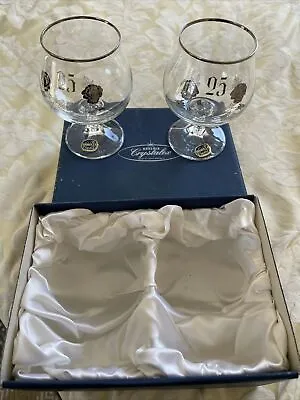 Buy 2 Brandy Glasses Czech Republic Bohemia Crystal 25 Anniversary • 12£