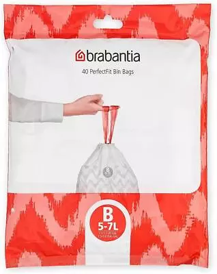 Buy Brabantia PerfectFit Bin Bags - Size B / 5 Litre (40 Bags) • 7.99£