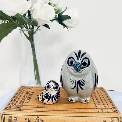 Buy Vtg Mexican Tonala Pottery Owl Folk Art Hand Painted Figurine Ceramic Set Of 2 • 33.07£