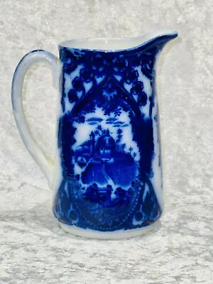 Buy ANTIQUE JUG WATER PITCHER FLOW BLUE WHITE UNDERGLAZE TRANSFER WARE EARLY 19th CE • 38£