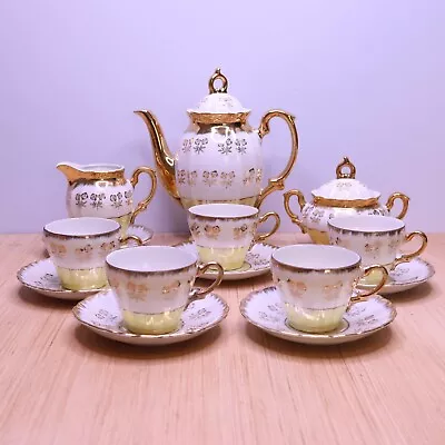 Buy Fine China Vintage Tea Coffee Set Made In Japan 16 Pieces White & Gold Flower • 53.12£