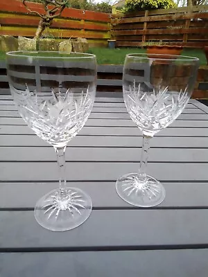 Buy 2 Vintage EDINBURGH CRYSTAL TAY WATER GOBLETS / LARGE WINE GLASSES * 7 3/8  *VG • 34.99£