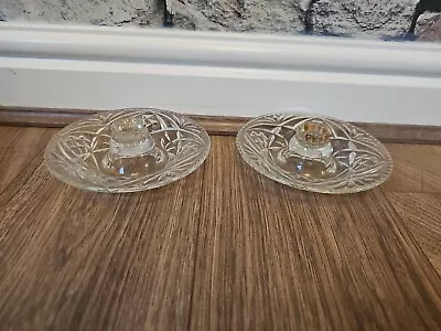 Buy 🌟 2x Circle Cut Glass Candle Stick Holders 🌟 • 6.50£