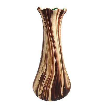 Buy Vintage Faux Wood Vase Rocky Mountain Pottery Brown Matte Green Glaze 10.25  • 23.11£