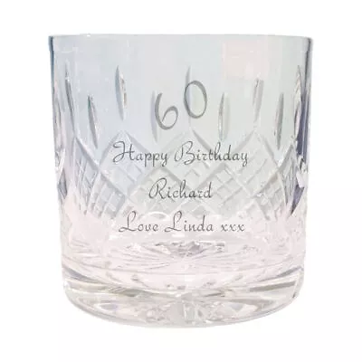 Buy Personalised 24% Lead Crystal 9oz Whisky Glass Engraved 40th 50th 60th Birthday • 21.95£