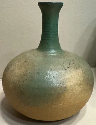Buy Nice Vintage Beige Green Stoneware Ceramic Vase Studio Pottery Modern Art Signed • 52.75£