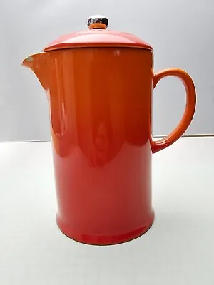 Buy LE CREUSET Cafetiere Coffee Pot With Metal Press Volcanic Red Orange 1L DAMAGED  • 5.99£