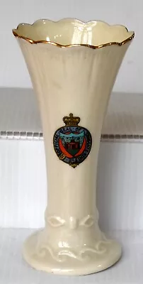 Buy Crested China: Official Seal Of Sandgate (kent) Crest Carlton China Trumpet Vase • 6.99£