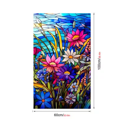 Buy 3D Privacy Static Frosted Stained Window Film Flower Glass Sticker Decor • 8.89£