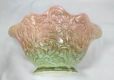 Buy Vintage Sylvac  1655  Green/ Pink Textured Posy Vase Bowl Perfect - SG02 • 25£