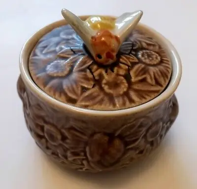 Buy BEE & FLOWER Raised DESIGN Glazed SECLA Portugal Honey Jam Preserve Pot With LID • 12.99£