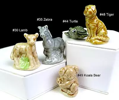 Buy Wade England 5 Whimsie Animal Figurines Lamb Zebra Turtle Tiger Koala Bear 1971 • 77.16£