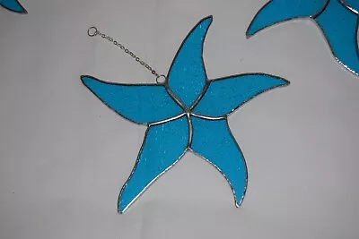 Buy Stained Glass Turquoise Blue Star-Fish Sun-catcher's / Window Decoration's • 14£